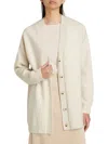 Vince Women's Oversized Double-knit Wool-cashmere Cardigan In White