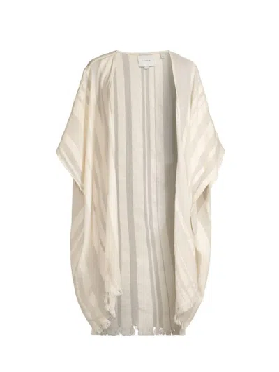 Vince Women's Oversized Stripe Cotton Caftan In White