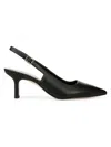 Vince Devi Smooth Leather Slingback Pumps In Black