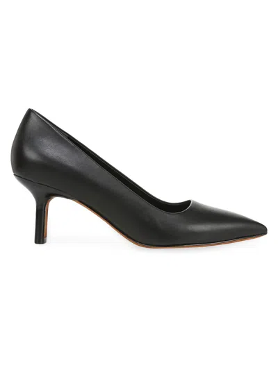 Vince Women's Paris 50mm Leather Kitten-heel Pumps In Black