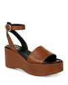 Vince Women's Phillipa Leather Platform Ankle Strap Sandals In Sequoia Brown Leather