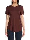 Vince Women's Pima Cotton Blend Crewneck T Shirt In Brown