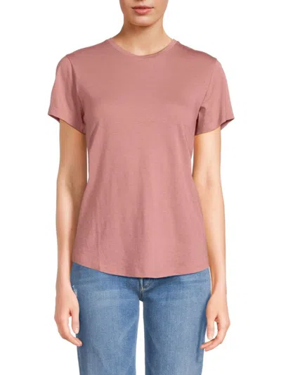 Vince Women's Pima Cotton Blend Tee In Rose Root