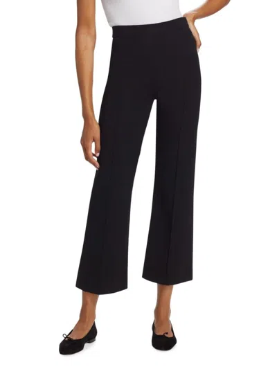 Vince Women's Pintuck Pull-on Crop Flared Pants In Black