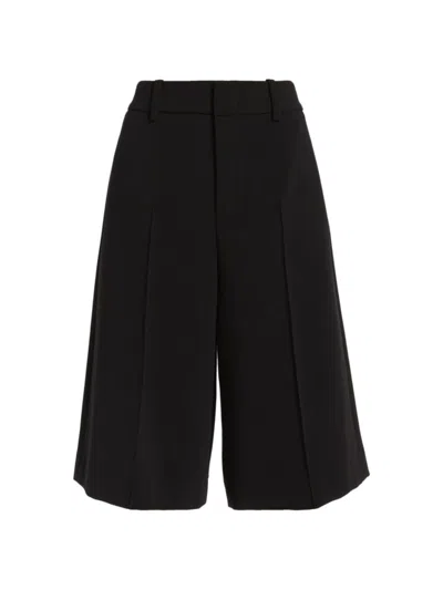 Vince Low-rise Relaxed Pintuck Shorts In Black