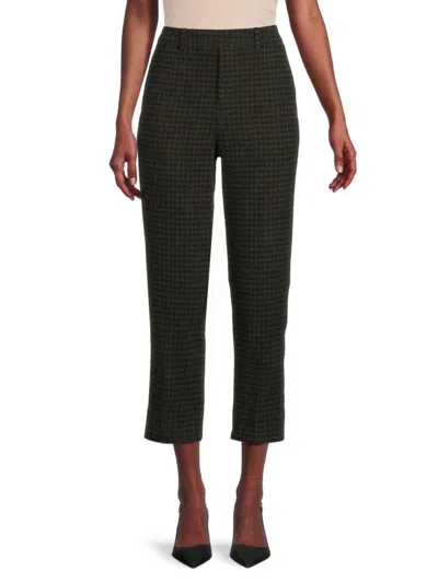 Vince Women's Plaid Cropped Pants In Grey Multicolor