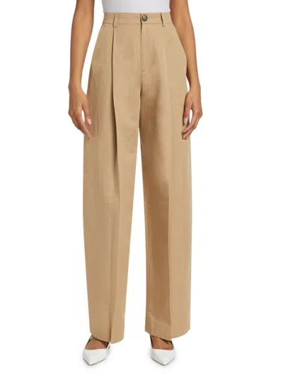 Vince Women's Pleated High-waist Pants In Brown
