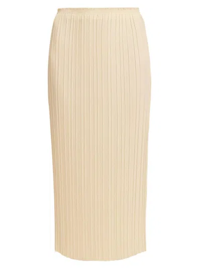 Vince Elasticated-waist Pleated Woven Midi Skirt In Bell