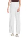 Vince Women's Pleated Stretch Linen Pants In Optic White