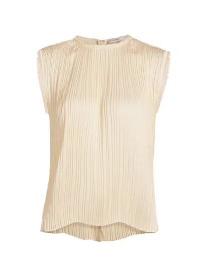 Vince Pleated Crew Neck Shell Top Bell