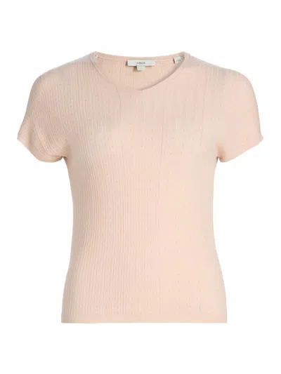 Vince Women's Pointelle Wool T-shirt In Neutral