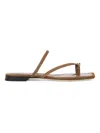 Vince Polli Leather Toe-ring Flat Sandals In Black