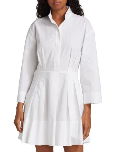 Vince Women's Poplin Fit-&-flare Mini Dress In Optic White