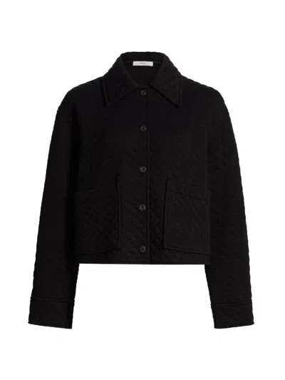 Vince Women's Quilted Cotton-blend Boxy Jacket In Black