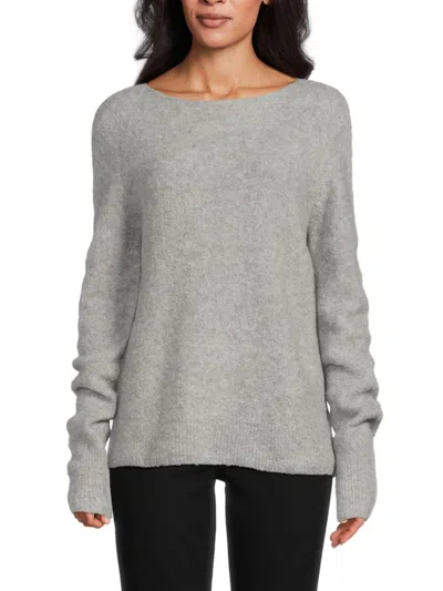 Vince Women's Raglan Boatneck Wool-blend Sweater In Gray