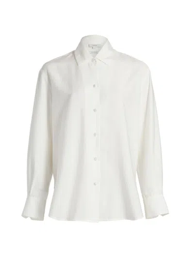 Vince Women's Relaxed Button-up Refined Shirt In White