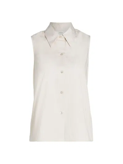 Vince Women's Relaxed Sleveless Button-front Top In Neutral