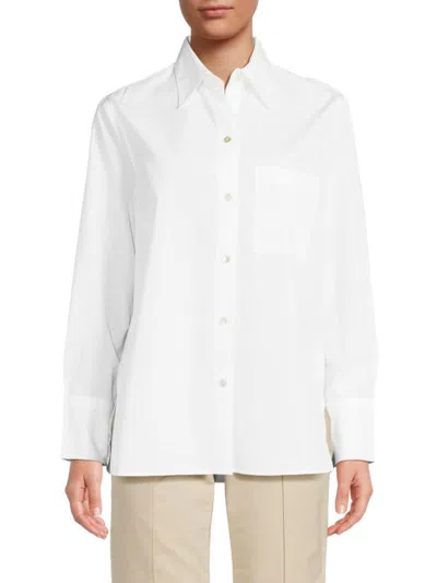 Vince Women's Relaxed-straight Fit Shirt In Optic White