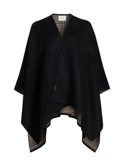 Vince Women's Reversible Wool-cashmere Cape In Black