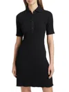 Vince Women's Rib-knit Polo Minidress In Black