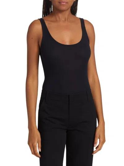Vince Women's Rib-knit Scoopneck Tank In Black