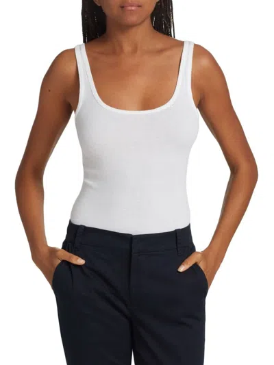 Vince Women's Rib-knit Scoopneck Tank In White