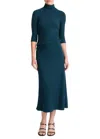 Vince Rib Midi Skirt In Blue