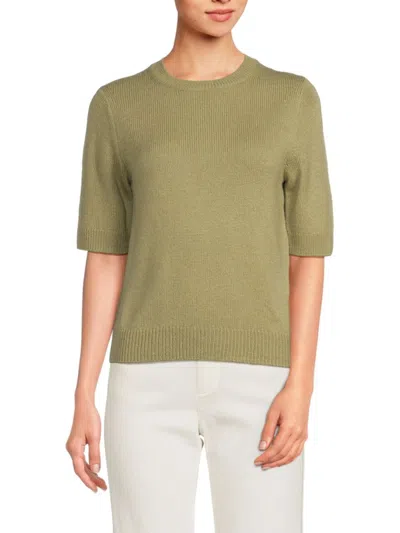 Vince Women's Ribbed Elbow Sleeve Wool & Cashmere Sweater In Off White