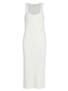 Vince Women's Ribbed Midi Tank Dress In Off White