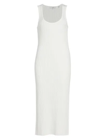 Vince Women's Ribbed Midi Tank Dress In Off White