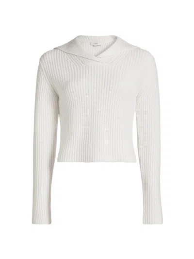 Vince Women's Ribbed Sailor Collar Sweater In White
