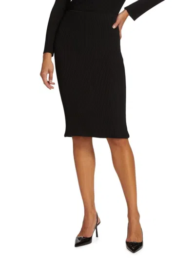 Vince Women's Ribbed Sheath Skirt In Black