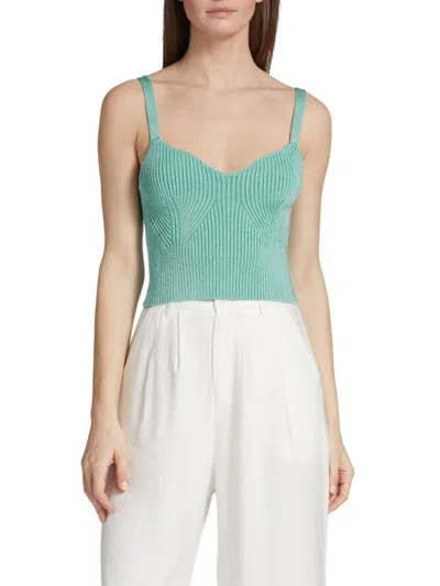 Vince Women's Ribbed Tank Top In Aqua Dew