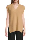 Vince Women's Ribbed Wool-cashmere Blend Sweater In Camel