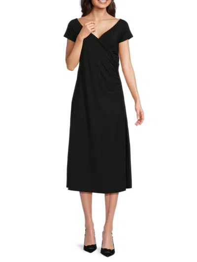 Vince Women's Ruched Waist Midi Dress In Black