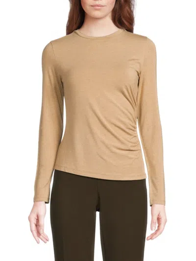 Vince Women's Ruched Waist Top In Heather Cashew
