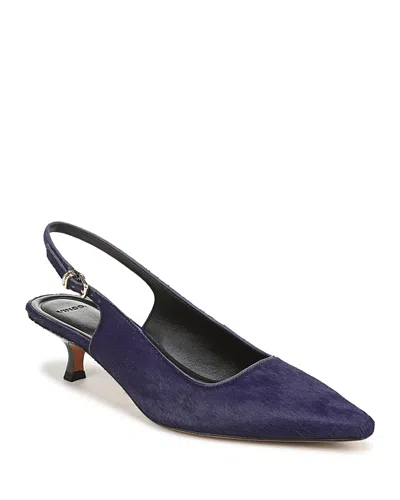 Vince Sabra Slingback Kitten Heel Pump In Blue