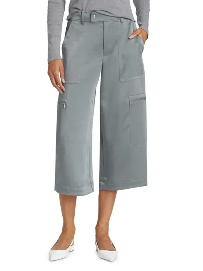 Vince Women's Satin Low-rise Parachute Pants In Gray