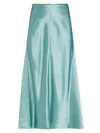 Vince Women's Satin Panelled Slip Skirt In Jade Sea