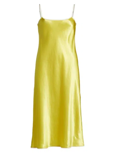 Vince Women's Satin Slip Midi-dress In Danjou/sun Creme