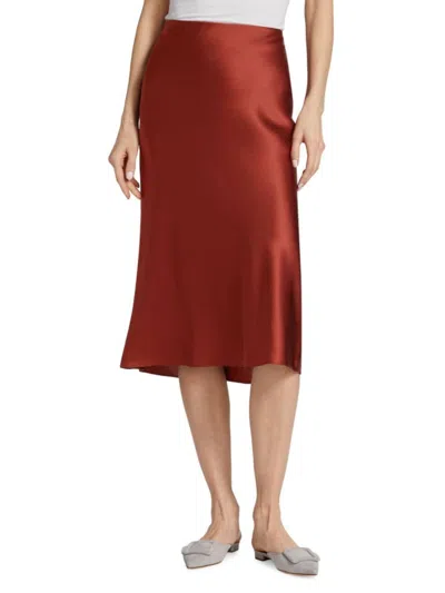 VINCE WOMEN'S SATIN SLIP MIDI SKIRT