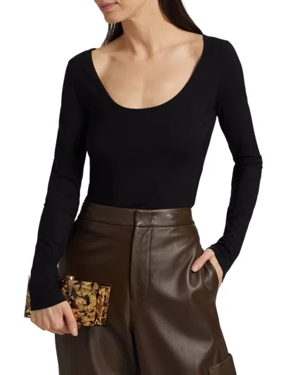Vince Women's Scoopneck T-shirt In Black