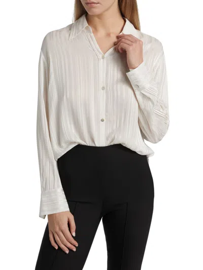 Vince Women's Sheer Stripe Pintuck Blouse In Neutral