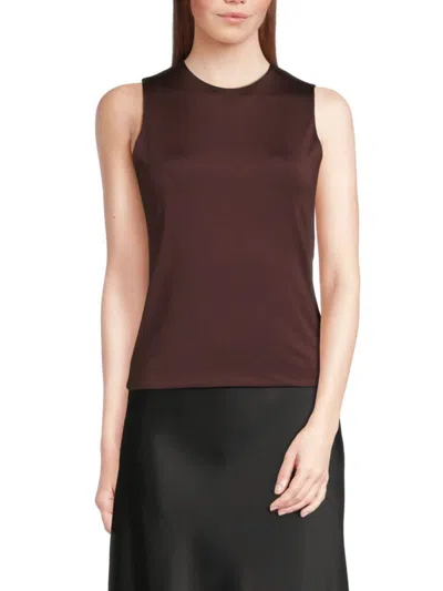 Vince Women's Shell Satin Top In Cherry Night