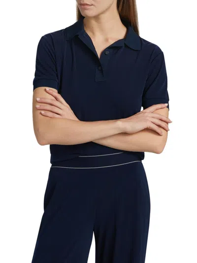 Vince Women's Short-sleeve Polo Shirt In Blue