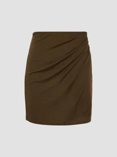 Vince Women's Side Drape Mini Skirt In Brown