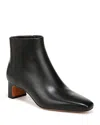 Vince Silvana Leather Zip Ankle Booties In Black