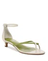 Vince Siri Ankle Strap Kitten Heel Sandal In White/green