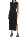 Vince Women's Sleeveless Wrap Midi-dress In Black