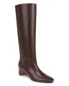 Vince Calfskin Kitten-heel Knee Boots In Ganache
